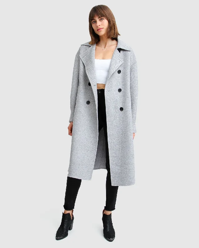 Dream Lover Loose Fit Wool Blend Coat - Grey