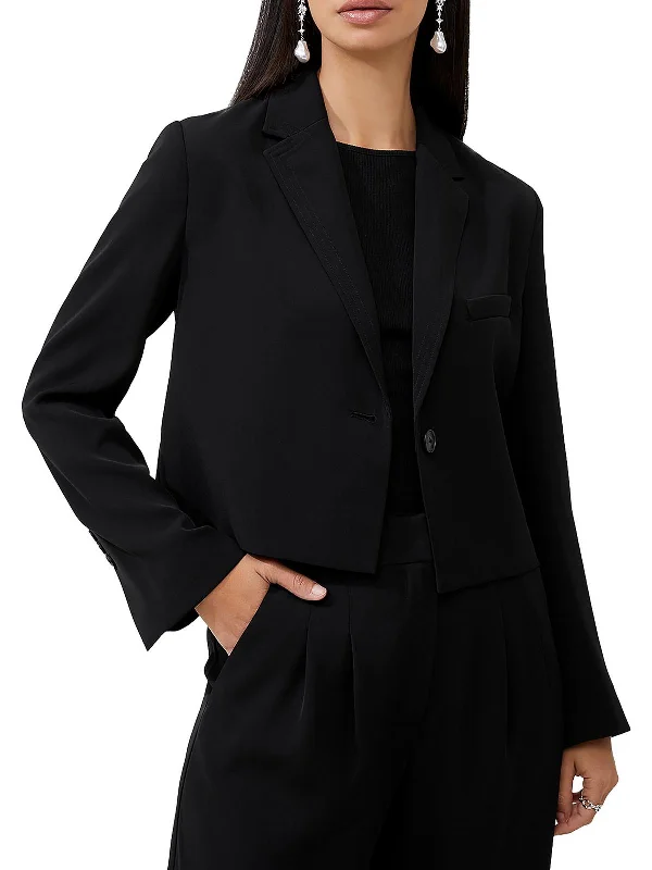 Harry Womens Cropped Suit Separate One-Button Blazer