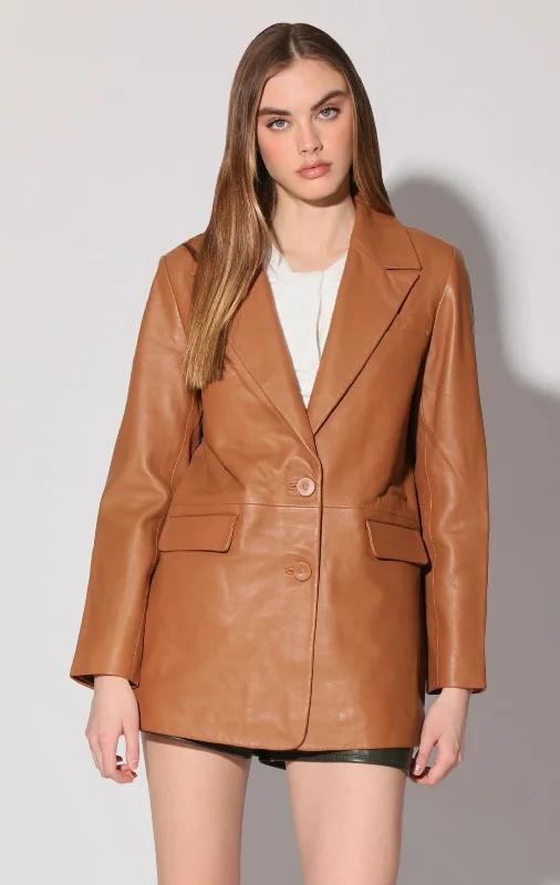 Kiki Blazer, Camel - Leather