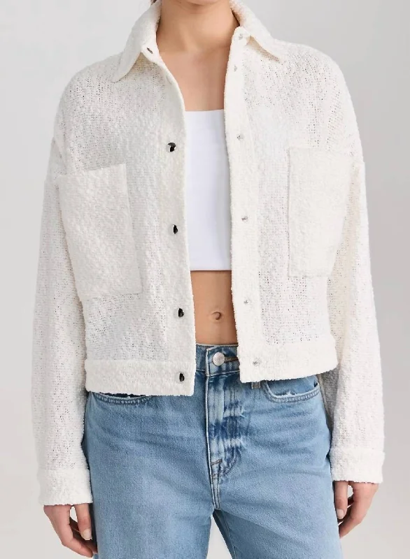 Pabli Snap Closure Jacket In White