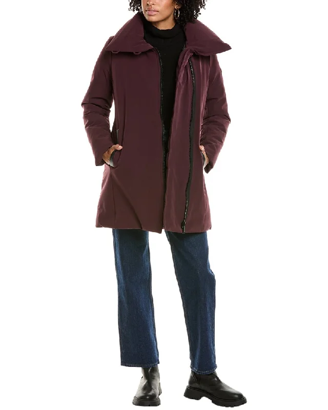 Sam Edelman Asymmetrical Wing Collar Puffer Coat