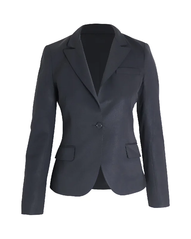 Theory Single-Breasted Blazer in Black Wool