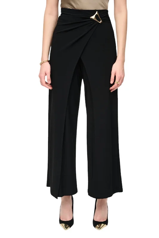 High-Rise Wrap Trouser In Black