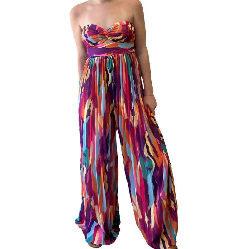 New Water Color Jumpsuit In Multi Color