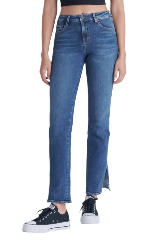 Ryan High Rise Bootcut With Side Slit In Dark Blue