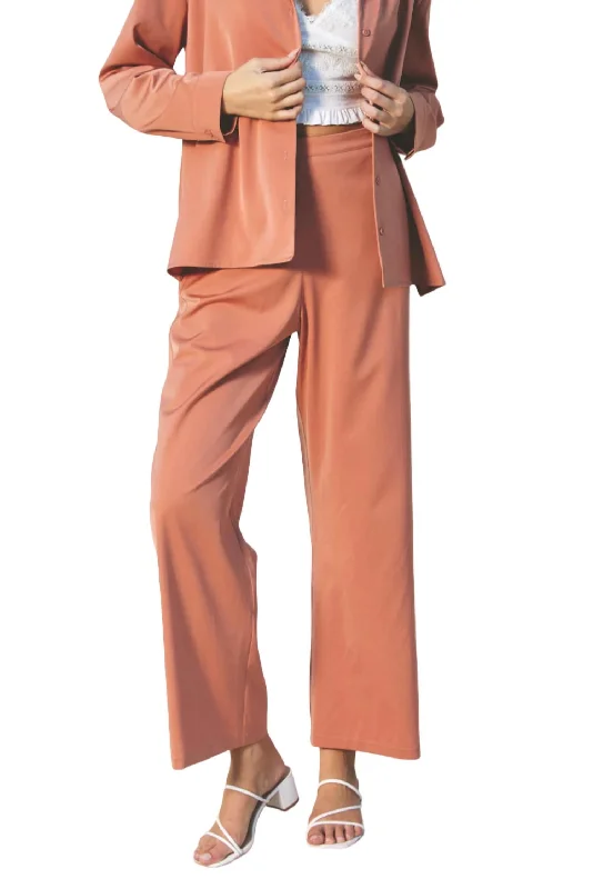 Satin Pant In Sienna