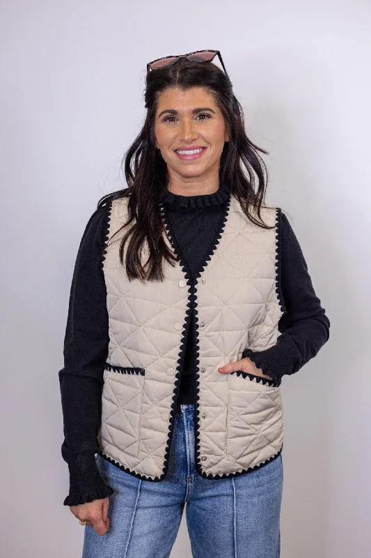 Bonfire Favorite Sand Quilted Vest