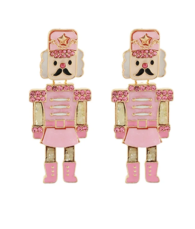 Pink Nutcracker Earrings