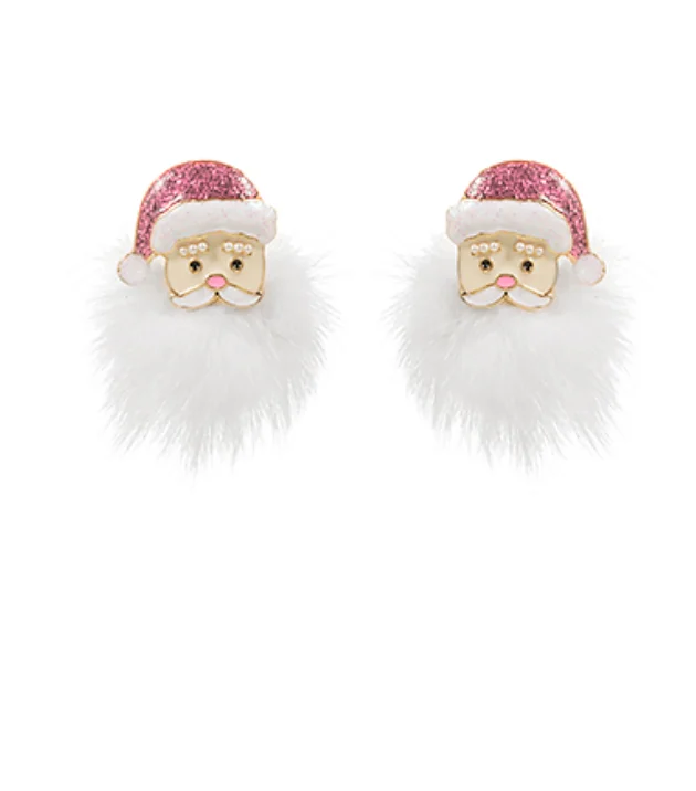 Pink Santa Earrings