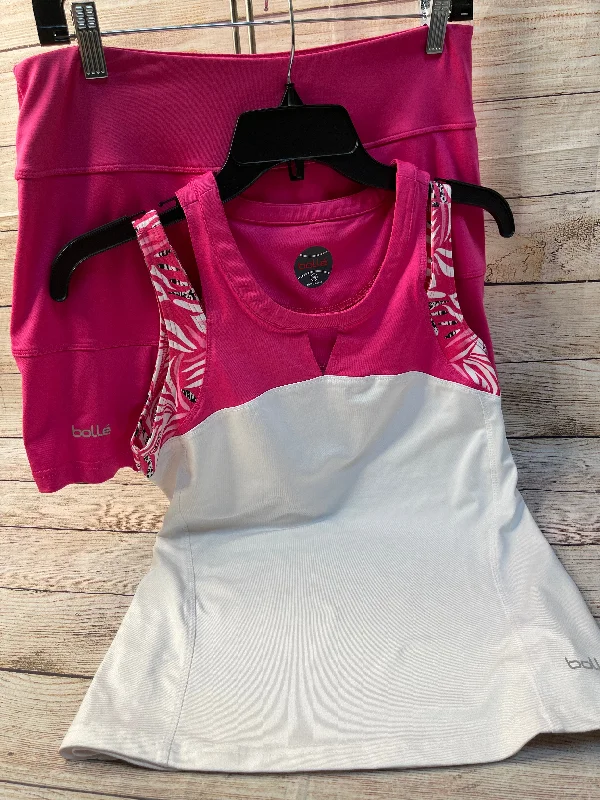 Pink & White Athletic Shorts 2 Pc Bolle, Size M