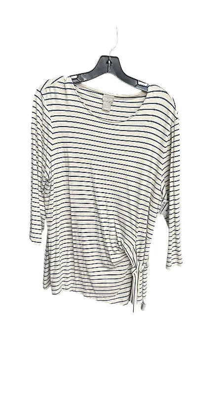 Top Long Sleeve By Chicos In Striped Pattern, Size: L